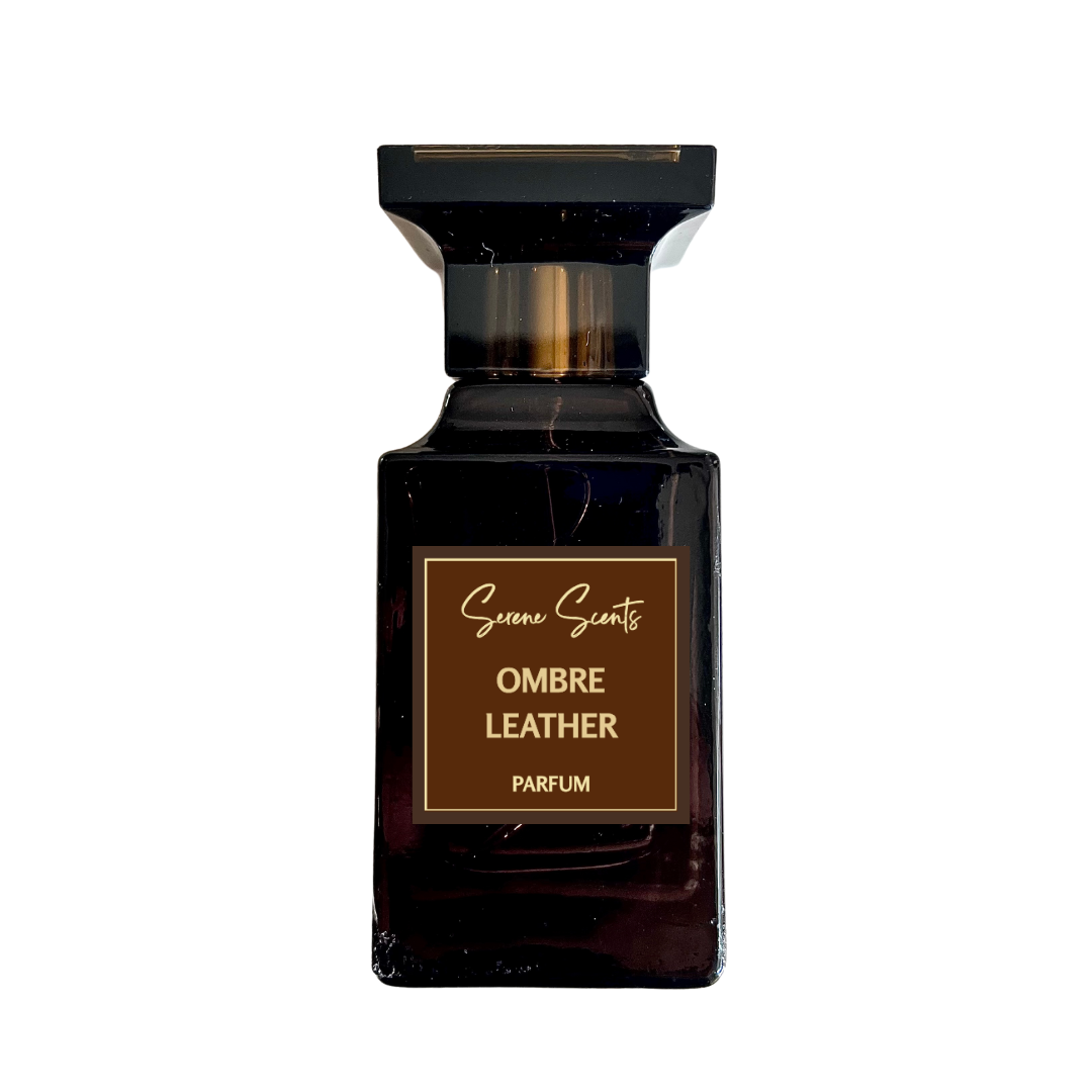50ml bottle of Ombre Leather inspired perfume – Luxe Perfume with cardamom, leather, and amber notes