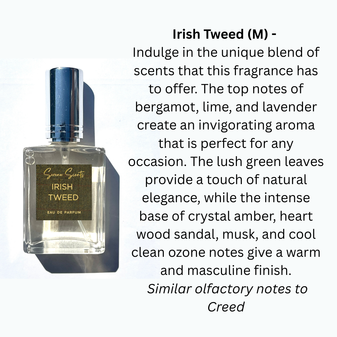15ml Irish Tweed Inspired Perfume Bottle – Fresh Green Masculine Eau De Parfum