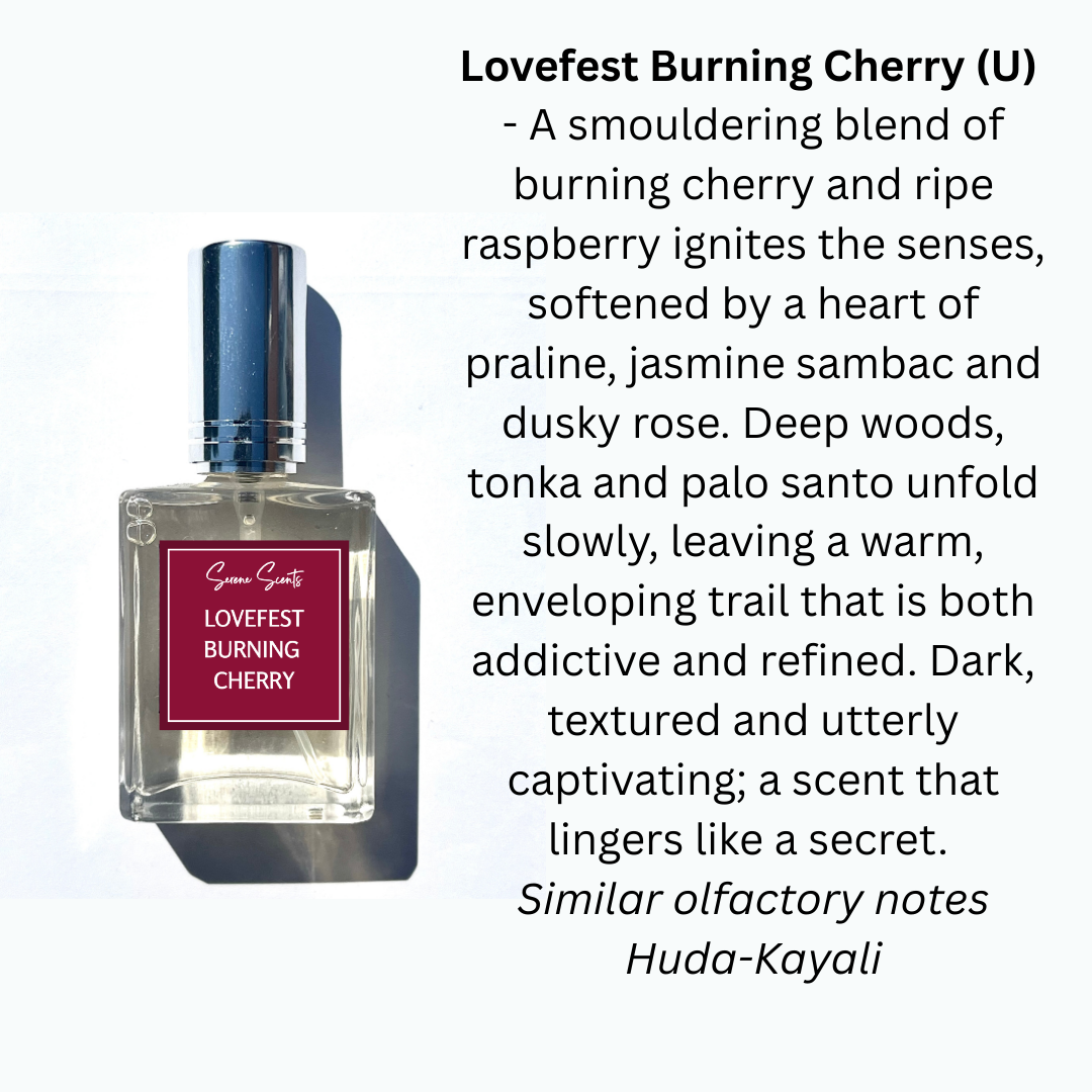 15ml Lovefest Burning Cherry Inspired Perfume Bottle – Sweet Smoky Unisex Eau De Parfum